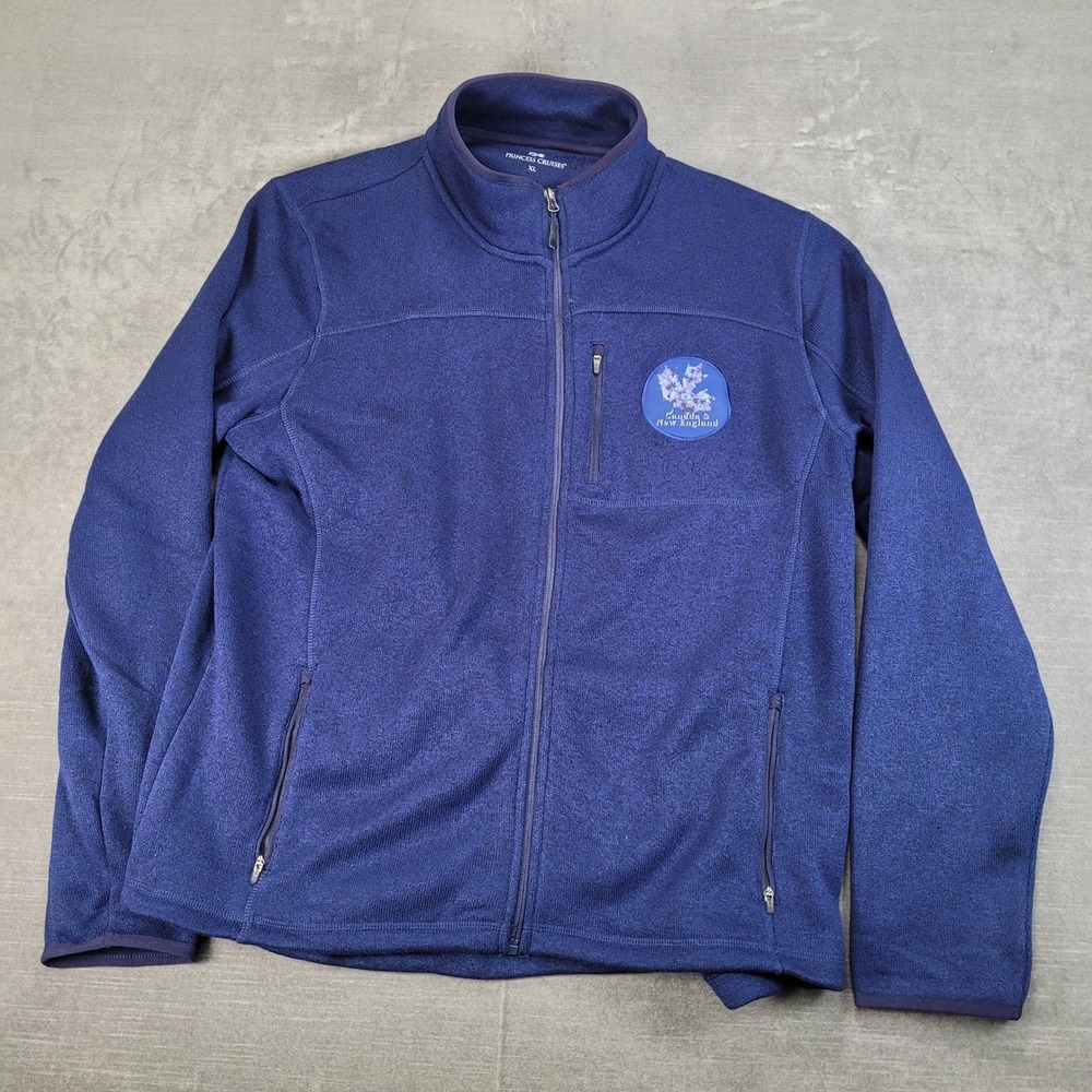 Princess Cruises Mens XL Navy Blue Fleece Zip Up‎ Jacket Canada New England